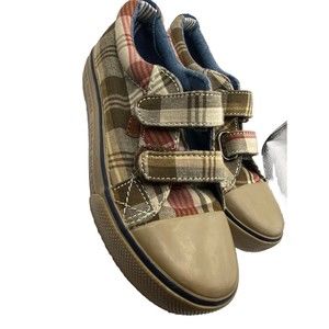 TOMMY HILFIGER Boy Size 11M Shoes Multicolored Plaid Fabric Adjustable Straps